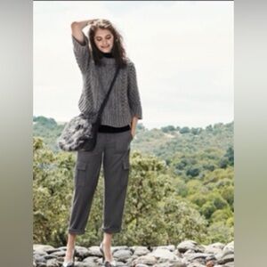 Banana Republic Heritage Cropped Flannel Cargo Pants Grey Size 10